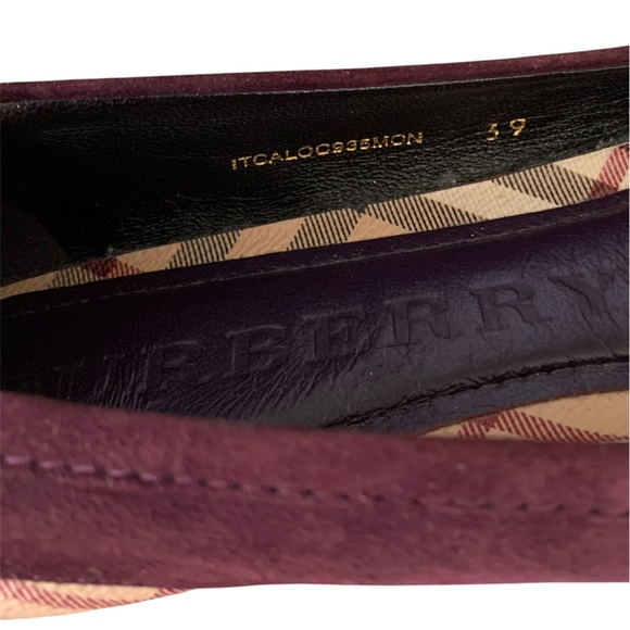 Burberry Plum and Beige Checkered Loafers - Picture 6 of 6